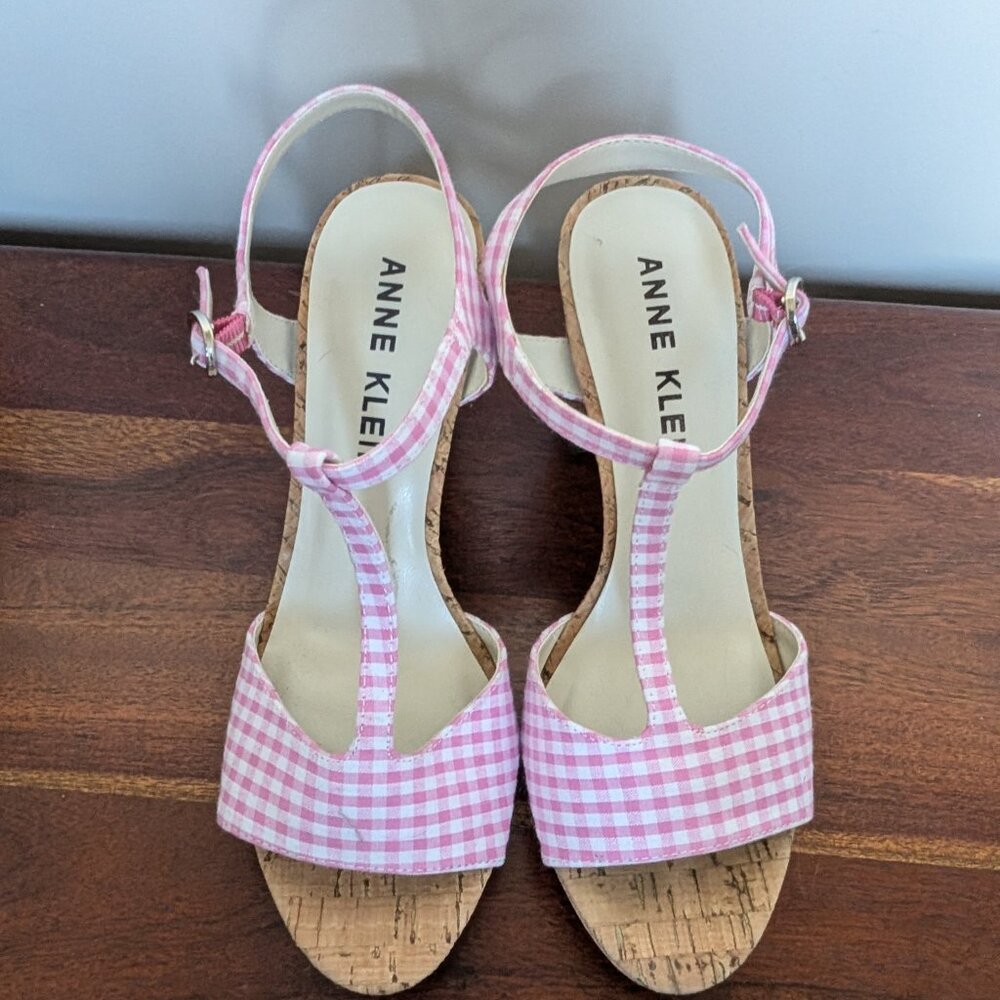 Pink gingham sandals - Picture 2 of 5